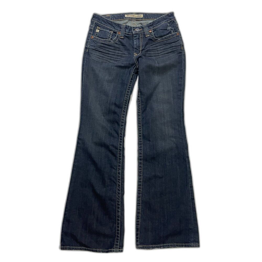 Big Star Maddie Mid Rise Bootcut Jeans Dark Wash Women’s 27R Fits 6–7